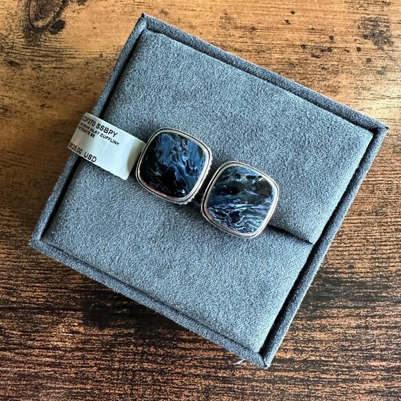 David Yurman Exotic Stone Cufflinks w/ Pietersite - Picture 3 of 12